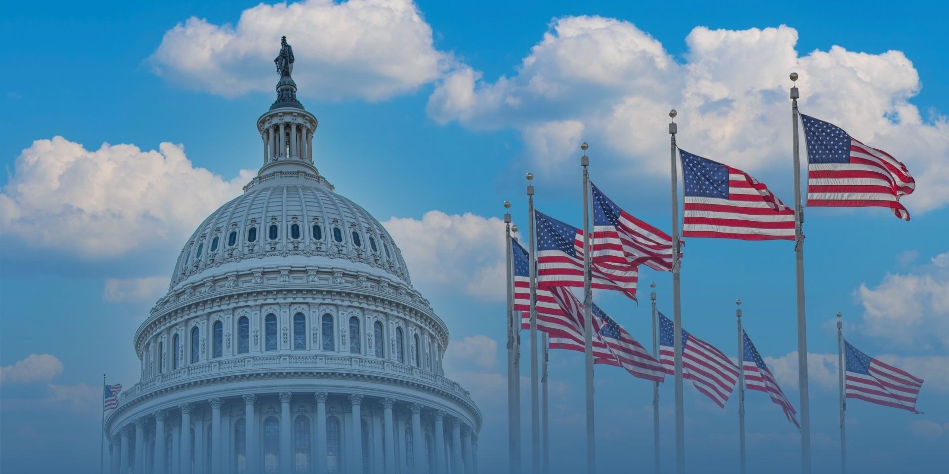 government building and american flags