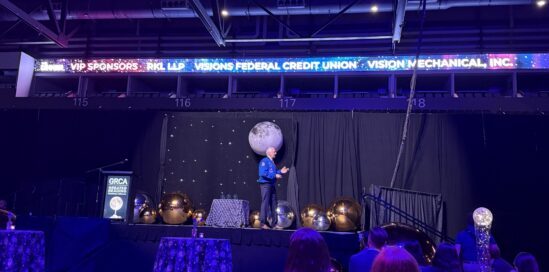 The stage at the Greater Reading Chamber Alliance Dinner.